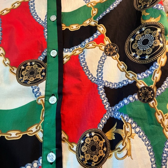 🆕 NY&C long sleeve gold chain link button up shirt - Picture 7 of 11